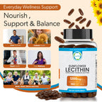 Organic Sunflower Lecithin 1200mg, Brain & Nervous System Support, 100CT
