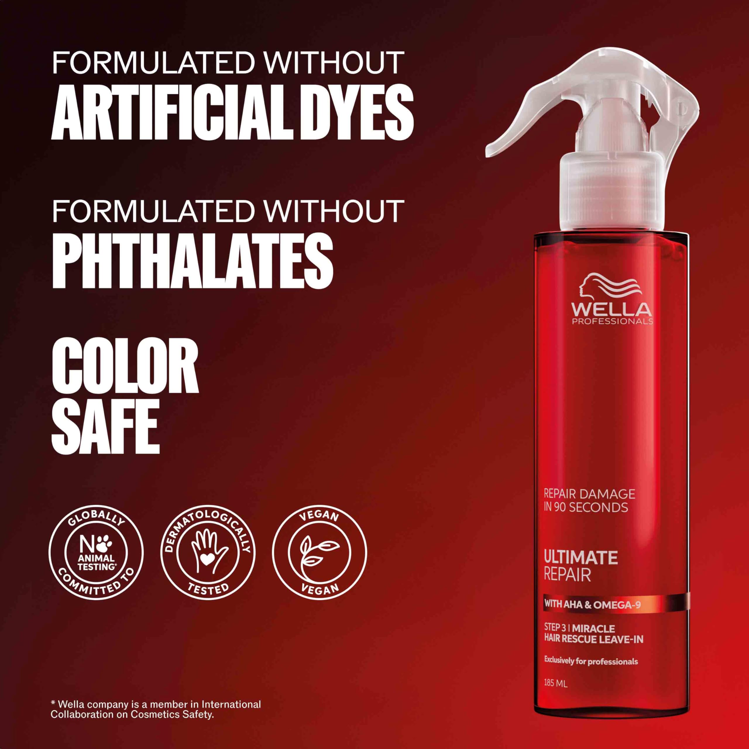 Wella Professionals Ultimate Repair Miracle Hair Rescue for Damaged Hair | Rebuilds strength fast, 90-second treatment, visibly smoother, 99% less breakage vs regular shampoo