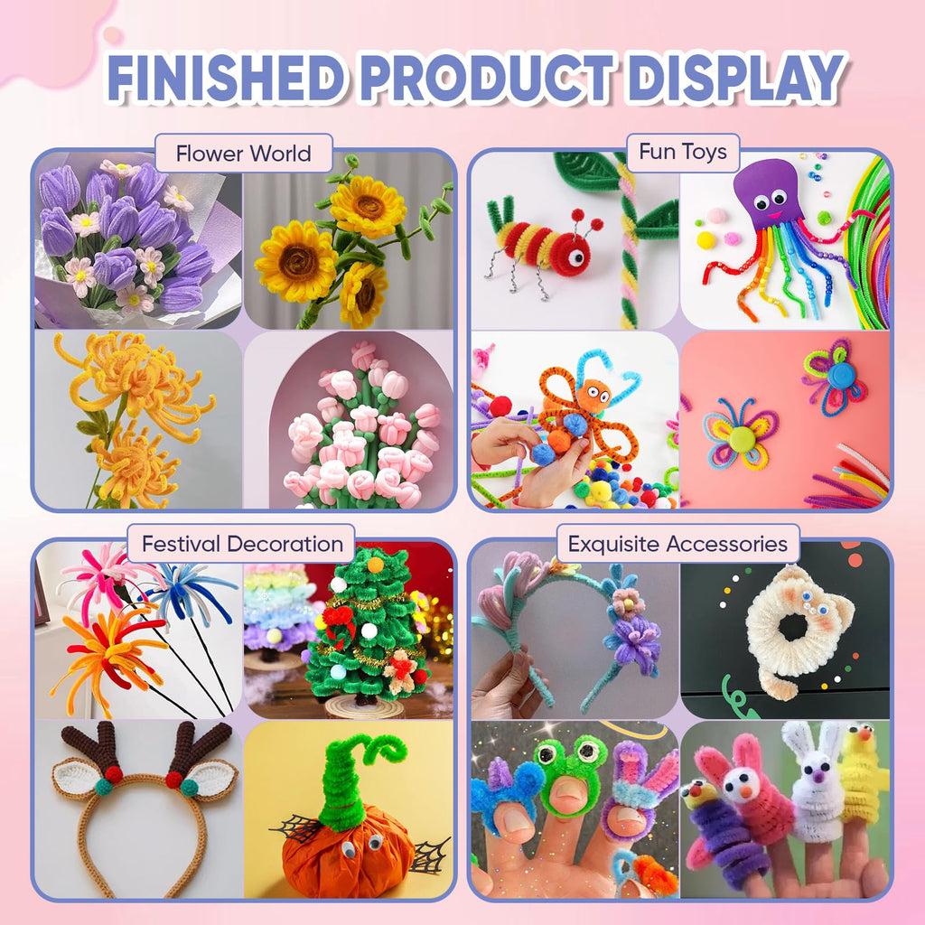 400 PCS Pipe Cleaners Bulk, 40 Colors Chenille Stems Pipe Cleaners Craft