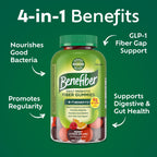 Benefiber Prebiotic Fiber Supplement Gummies, Citrus Berry Splash, 126 Ct | Plant-based Prebiotic Fiber, Supports Gut Health by Nourishing Good Gut Bacteria, GLP-1 Support for Digestive Health