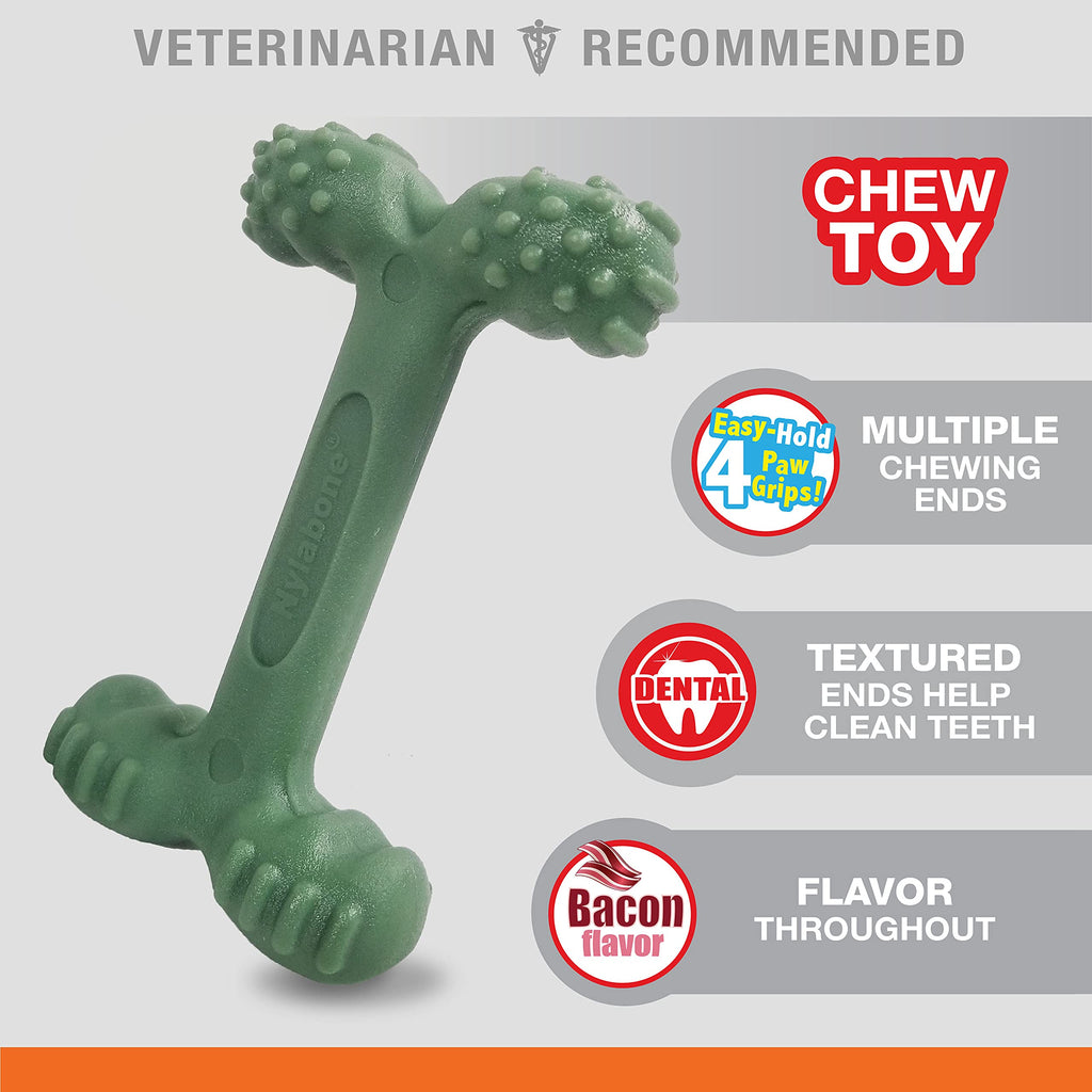Nylabone Power Chew Easy Hold Bone Dog Chew Toy, Bacon Flavor, Large