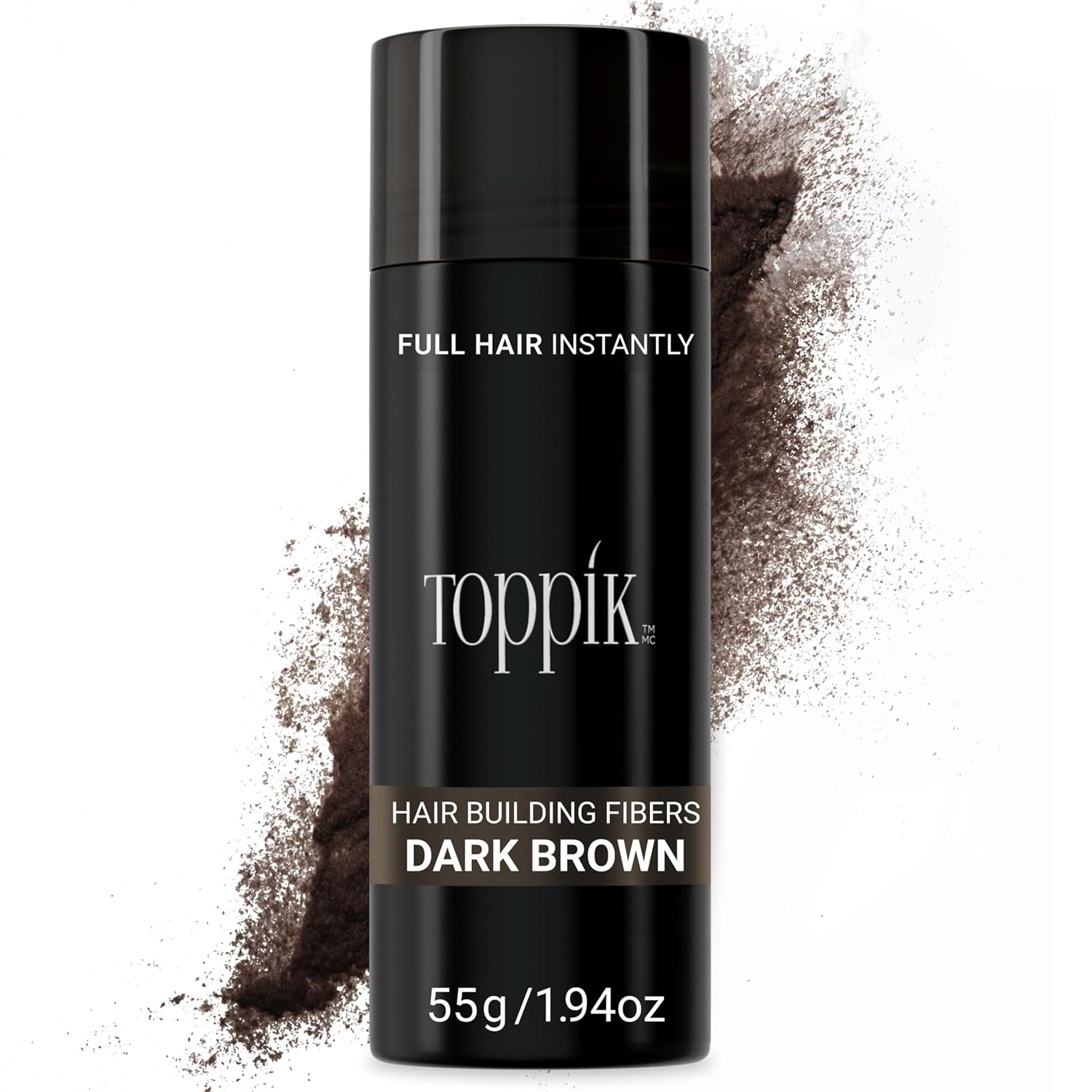Buy now Toppik Hair Building Fibers, Fill In Fine or Thinning Hair Instantly Thicker, Fuller Looking Hair 9 Shades,4 size options Dark Brown X-Large 55g at indiglob india