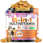 Carmelie Taurine for Cats Vitamins Treats, 15 in 1 Cat Multivitamin, 500 Ct