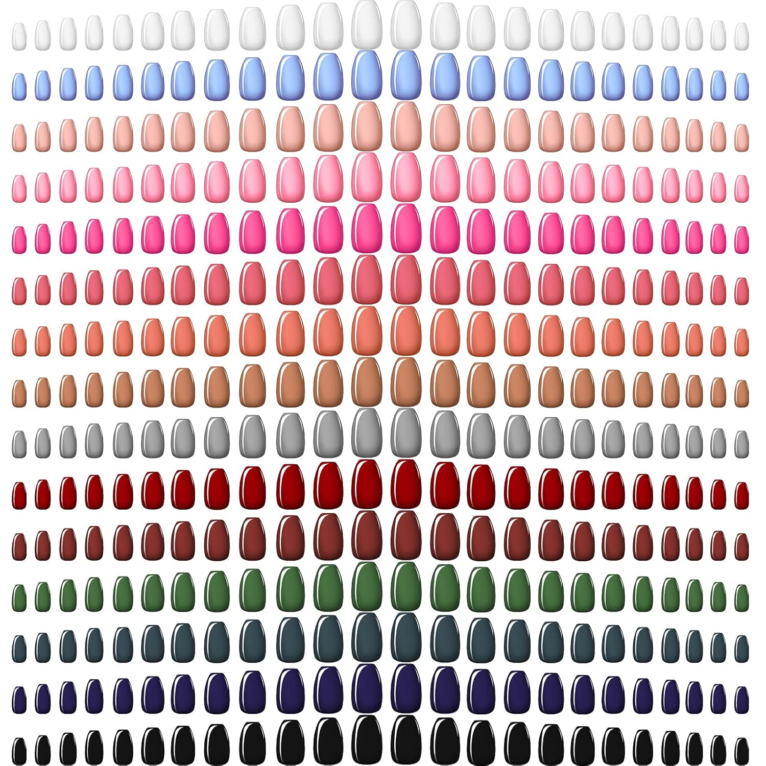 Buy now Maitys 720 Pieces 30 Sets Medium Square Press on Nails Glossy Fake Nails Solid Color Artificial Tips Full Cover for Women Girls Ballerina DIY(Classic Colors) Elegant Colors at indiglob india