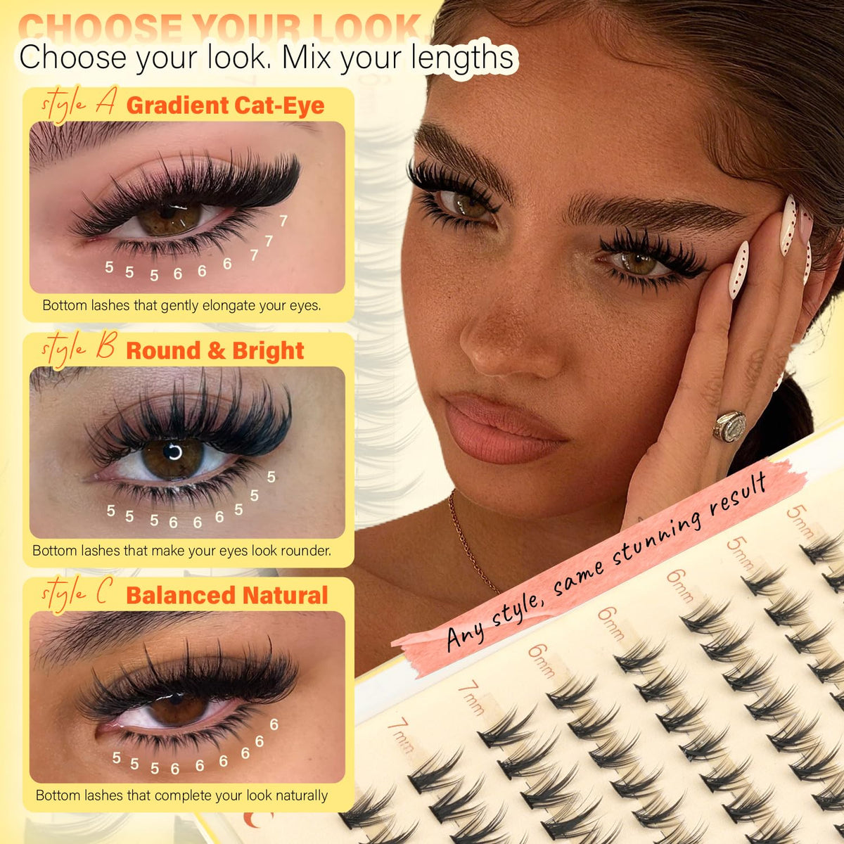 Explore Calphdiar Bottom Lash Clusters for enchanting fairy eyes. Choose from styles for a stunning look. Verified by CuratCart.