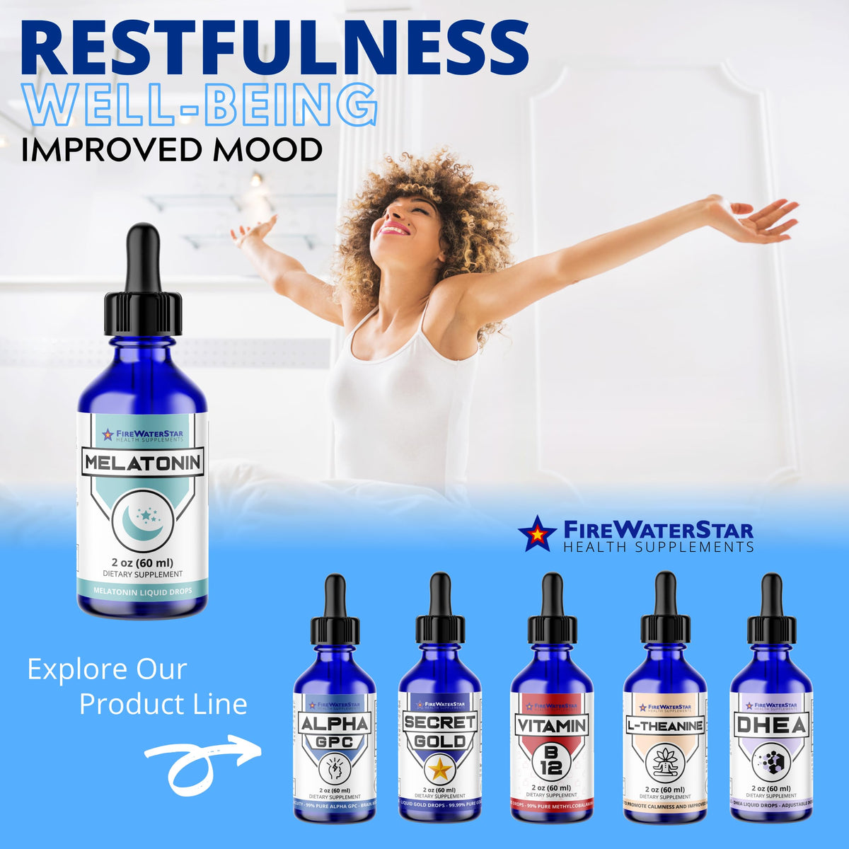 FWS Liquid Melatonin Drops for Adults and Kids - 99% Pure Bioactive Melatonin - Organic, Non-GMO, Vegan - Minimal Ingredients - Easy Adjustable Dosing - Helps to Promote Restful Sleep - 2oz
