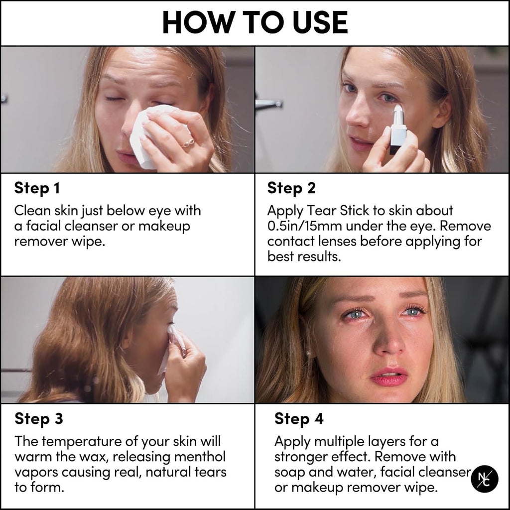 Buy now Narrative Cosmetics Tear Stick, Menthol-Infused Wax for Natural Tears on Cue, Professional SFX Makeup for Film, Theatre, TV, Acting at indiglob india