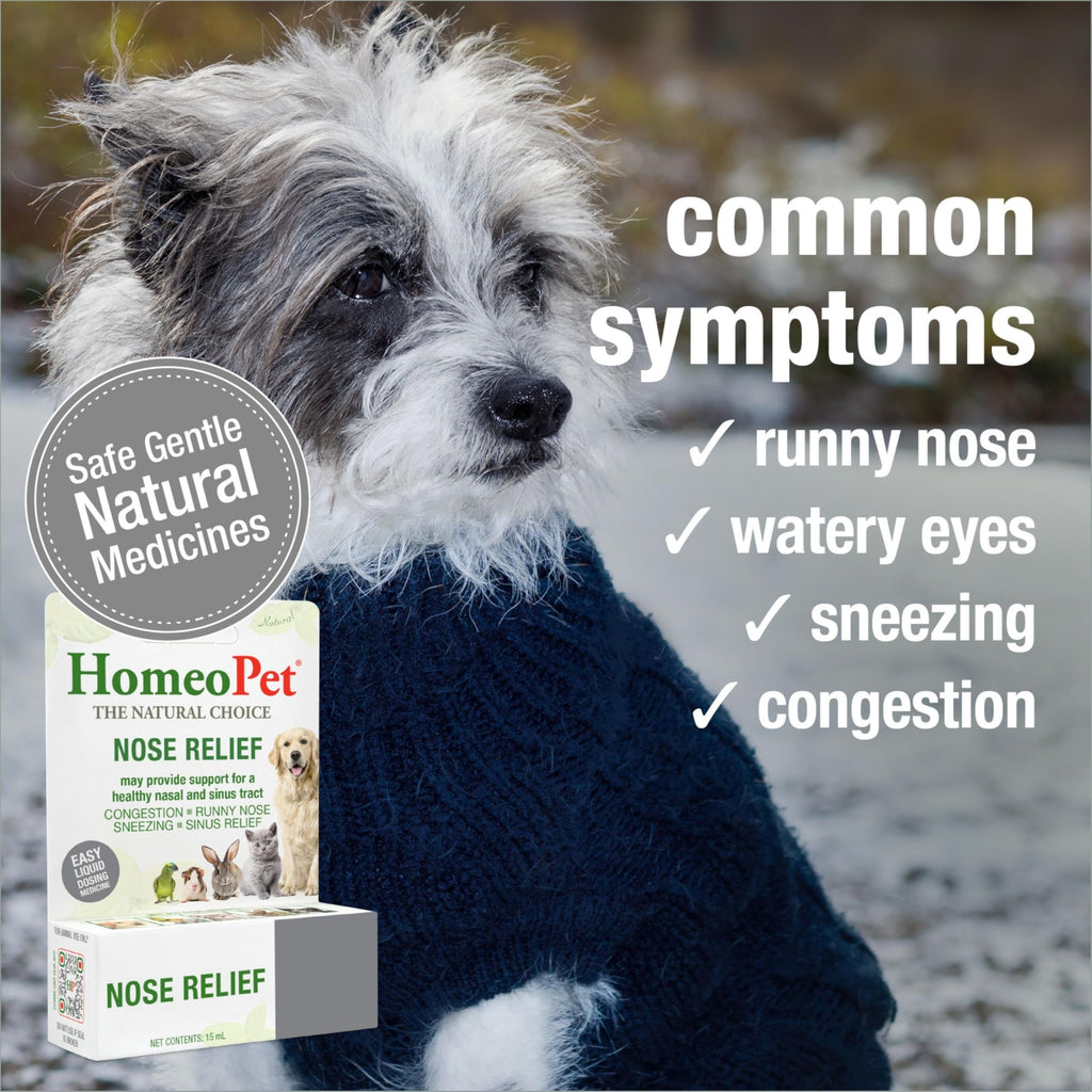 HomeoPet Nose Relief, Sinus Supplement for Dogs and Cats, 15 Milliliters