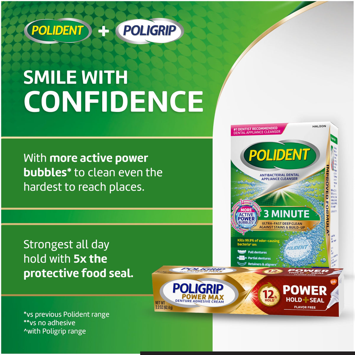 Polident 3 Minute Antibacterial Retainer Cleaner Tablets, 90 Count (2 Pack)