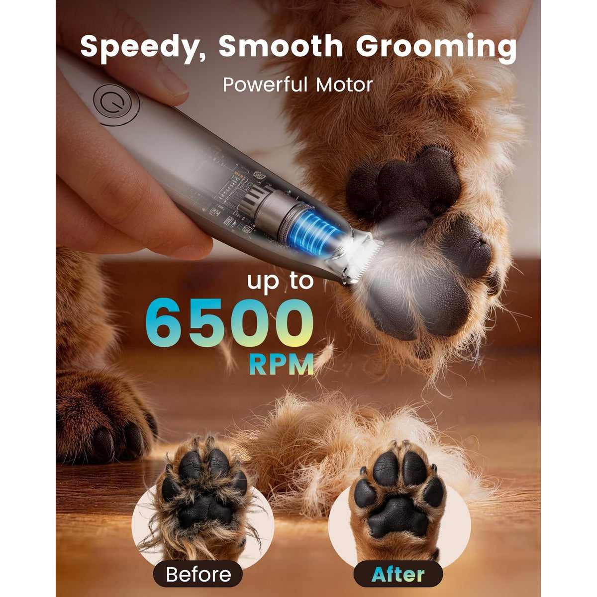 oneisall Dog Paw Trimmer with LED Light & Skin-Friendly Curved Blade