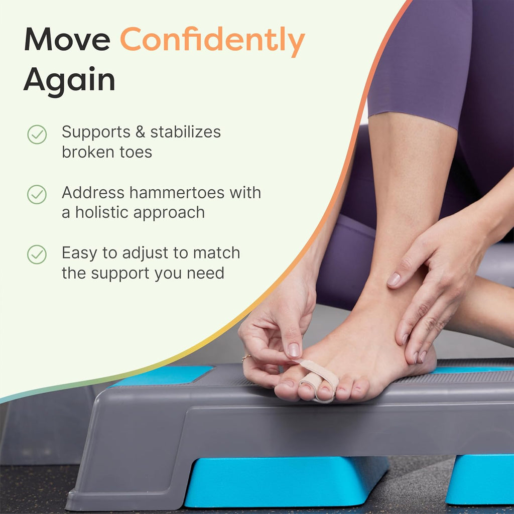 Buy now ZenToes Hammer Toe Corrector for Women & Men - Reusable Fabric Buddy Wraps for Broken Toes - Cushioned Toe Splint for Protection & Recovery & Hammertoe Straightener - 4 Count (OSFM, Beige) at indiglob india