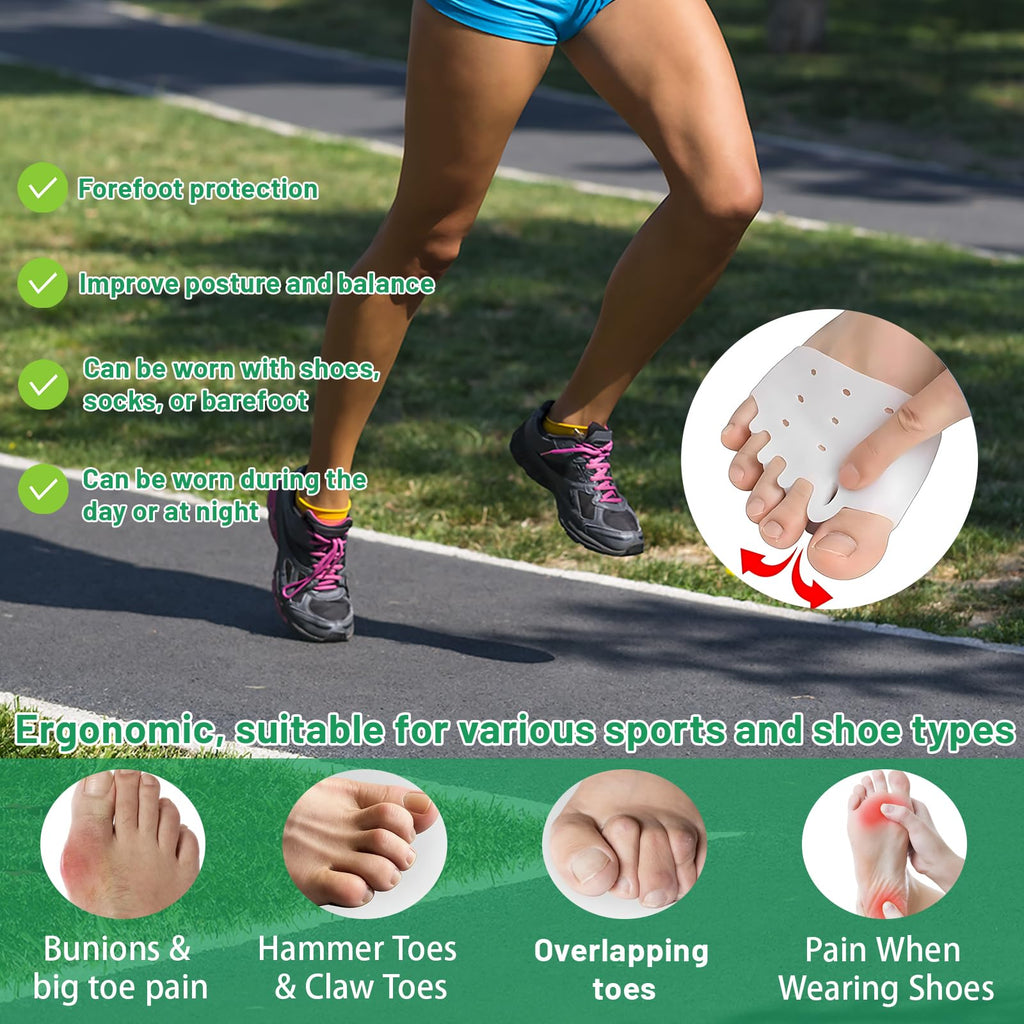 Hygear Silicone Toe Separators For Women & Men,Toe Spacers For Overlapping Toes, Foot Pain Relief for Bunions, Hammer Toe & Plantar Fasciitis, Comfortable & Breathable, 2-pack Original.