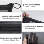Buy now Aosbos 3-Pack Mesh Cosmetic Bag Set - Travel/On-The-Go Makeup Storage, Zipper Closure Small Pouch at indiglob india