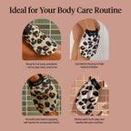 Kitsch Exfoliating Glove 1pc – Exfoliating Mitt - Leopard | Korean Exfoliating Mit & Deep Exfoliating Body Scrubber for Shower, Bath | Body Exfoliator Glove, Dead Skin Remover