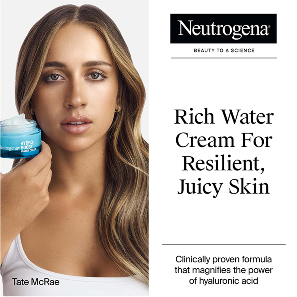 Neutrogena Hydro Boost Water Cream, 1.7 fl. oz + Gel Cleanser, 0.5 fl. oz | Alcohol- and Fragrance-Free, Suitable for Sensitive Skin, With Hyaluronic Acid, For a Daily Hydration Routine