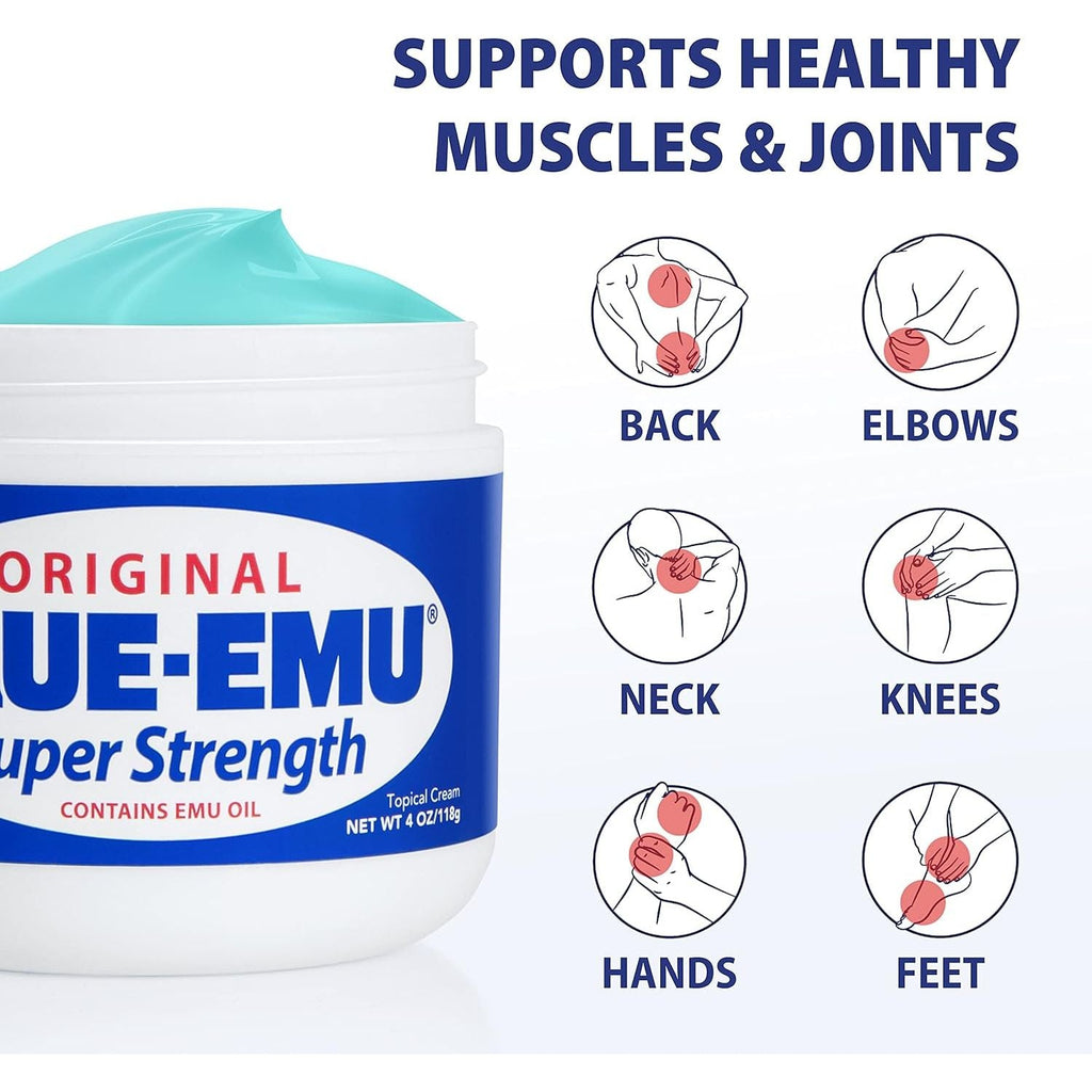 Buy now Blue-Emu Original Super Strength Cream, Soothing Muscle & Joint Support, 4 Oz at indiglob india