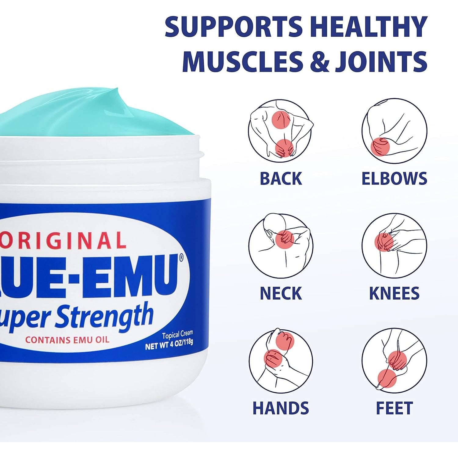 Buy now Blue-Emu Original Super Strength Cream, Soothing Muscle & Joint Support, 4 Oz at indiglob india
