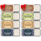 Viking Revolution Solid Cologne Set - Variety 1-0.5 oz (4 Pack) | Includes Cedar Wood, Clary Sage, Vetiver & Sandalwood - Travel Wax Colognes - Great Gift Set for Men