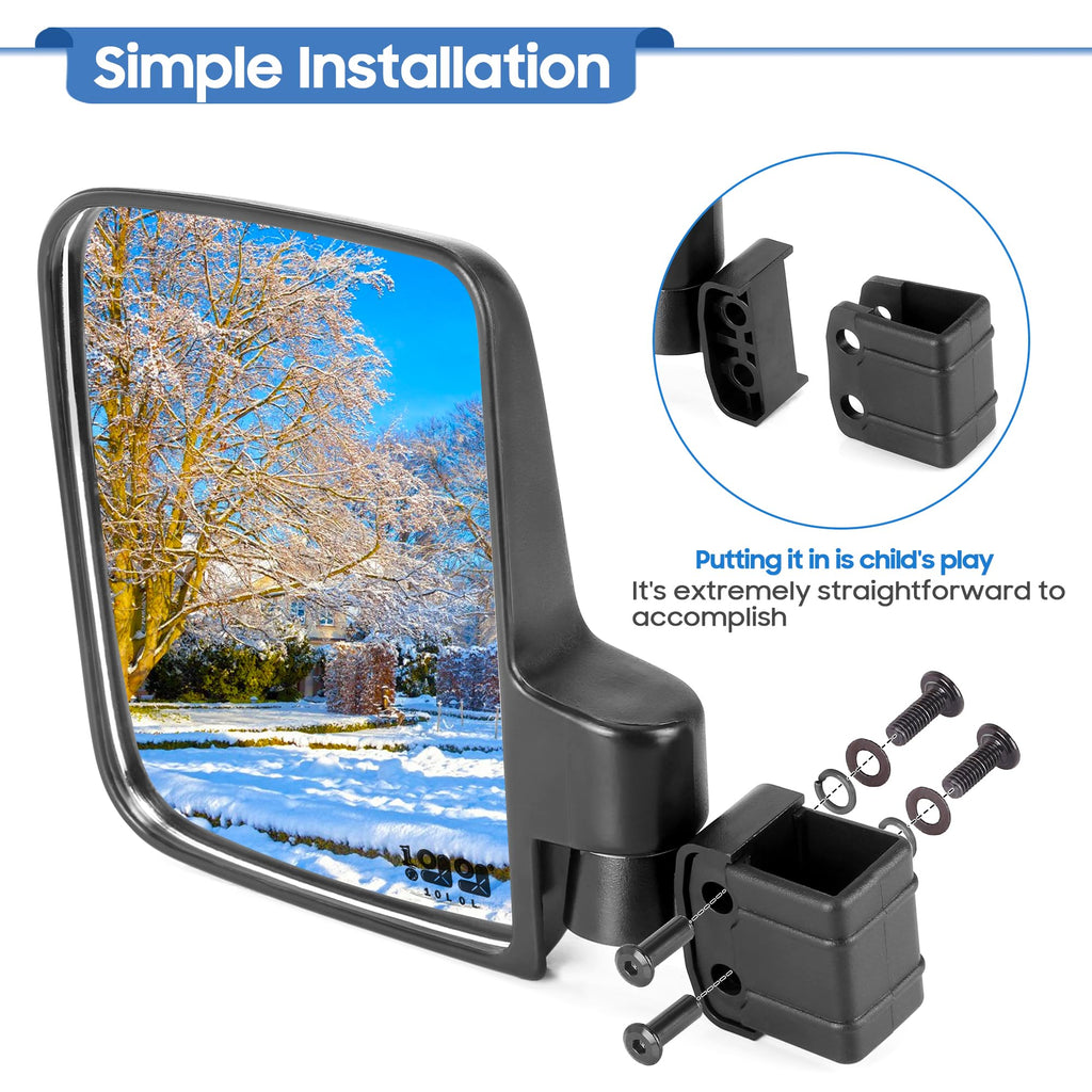 Golf Cart Side Mirrors No Drilling for Yamaha Club Car EZGO