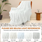 Buy now TOONOW Extra Soft Fuzzy Faux Fur Throw Blanket 50"x60", Reversible Lightweight Fluffy Cozy Plush Comfy Microfiber Fleece Decorative Shaggy Blanket for Couch Sofa Bed, Pure White at indiglob india