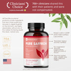 Saffron Supplement, 100% Pure Saffron Extract Capsules, Mood & Energy | Supports eye & heart health, positive mood & natural energy; 60 vegan capsules by Pure Micronutrients