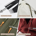 4Pcs Drawstring Threader Kit Stainless Steel Tool with Spring Pliers Pins