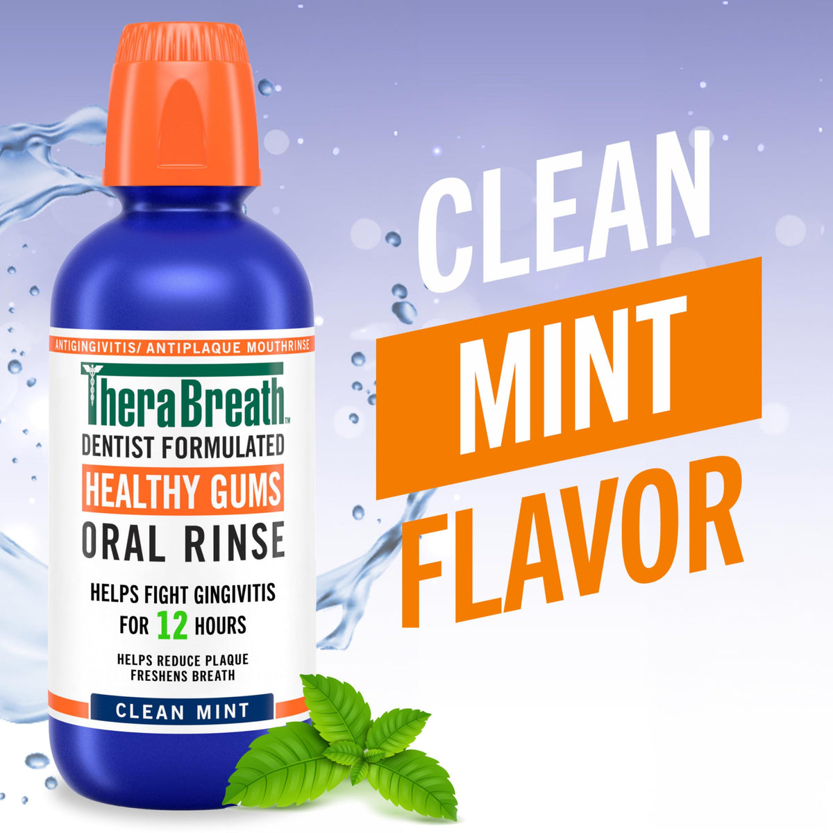 TheraBreath Healthy Gums Oral Rinse, Clean Mint, 1 Liter
