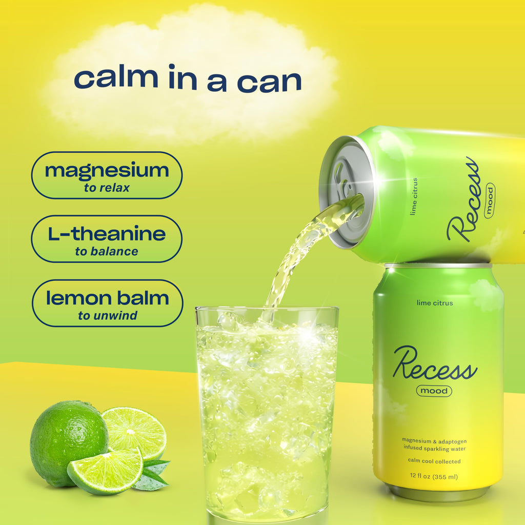 Recess Mood Calm Drink, Lime Citrus, 12 Pack