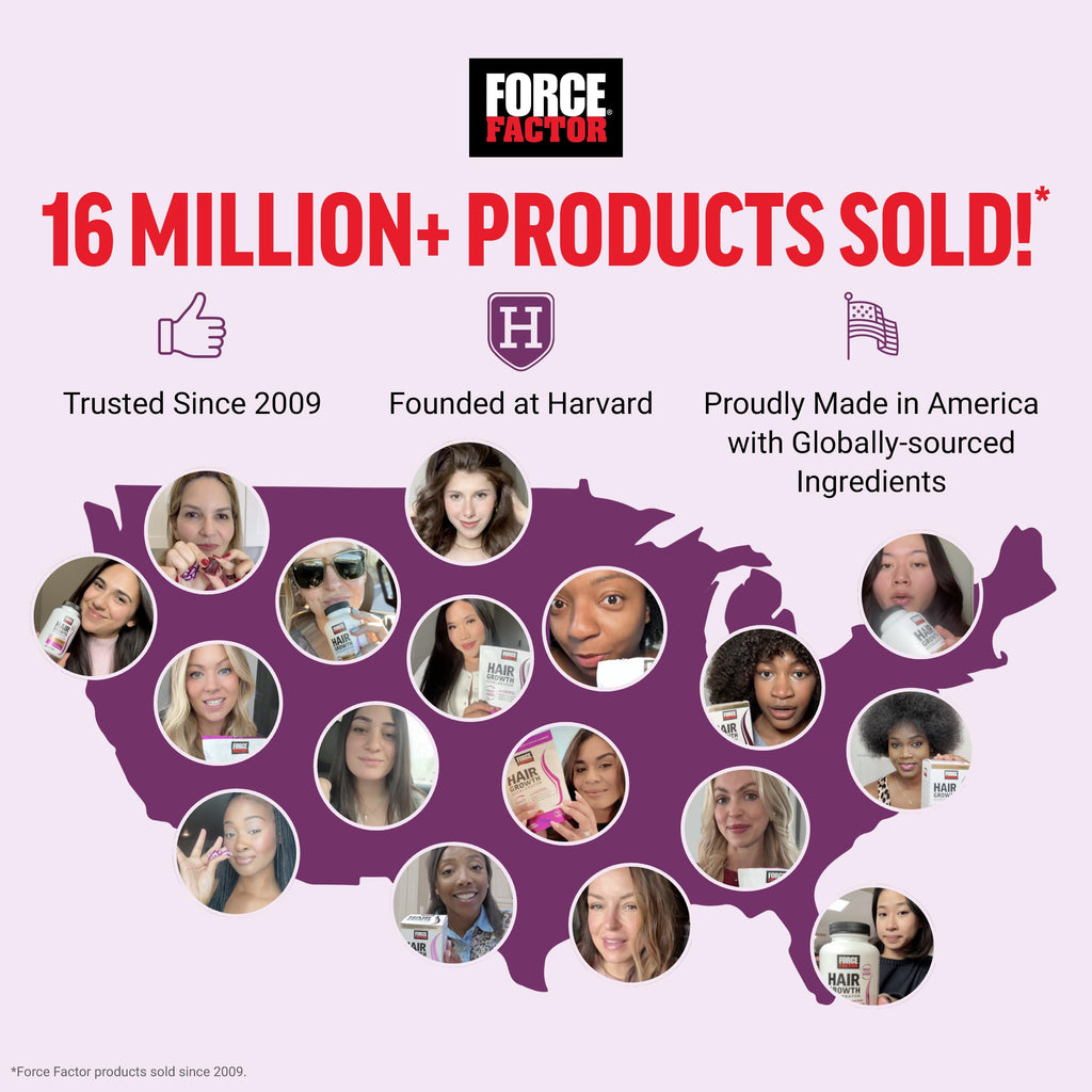 Force Factor Hair Growth Accelerator Soft Chews with Lustriva | Hair Growth Vitamins for Women & Men with Clinically Studied Lustriva & Biotin for Thicker, Fuller Hair, 60 Soft Chews