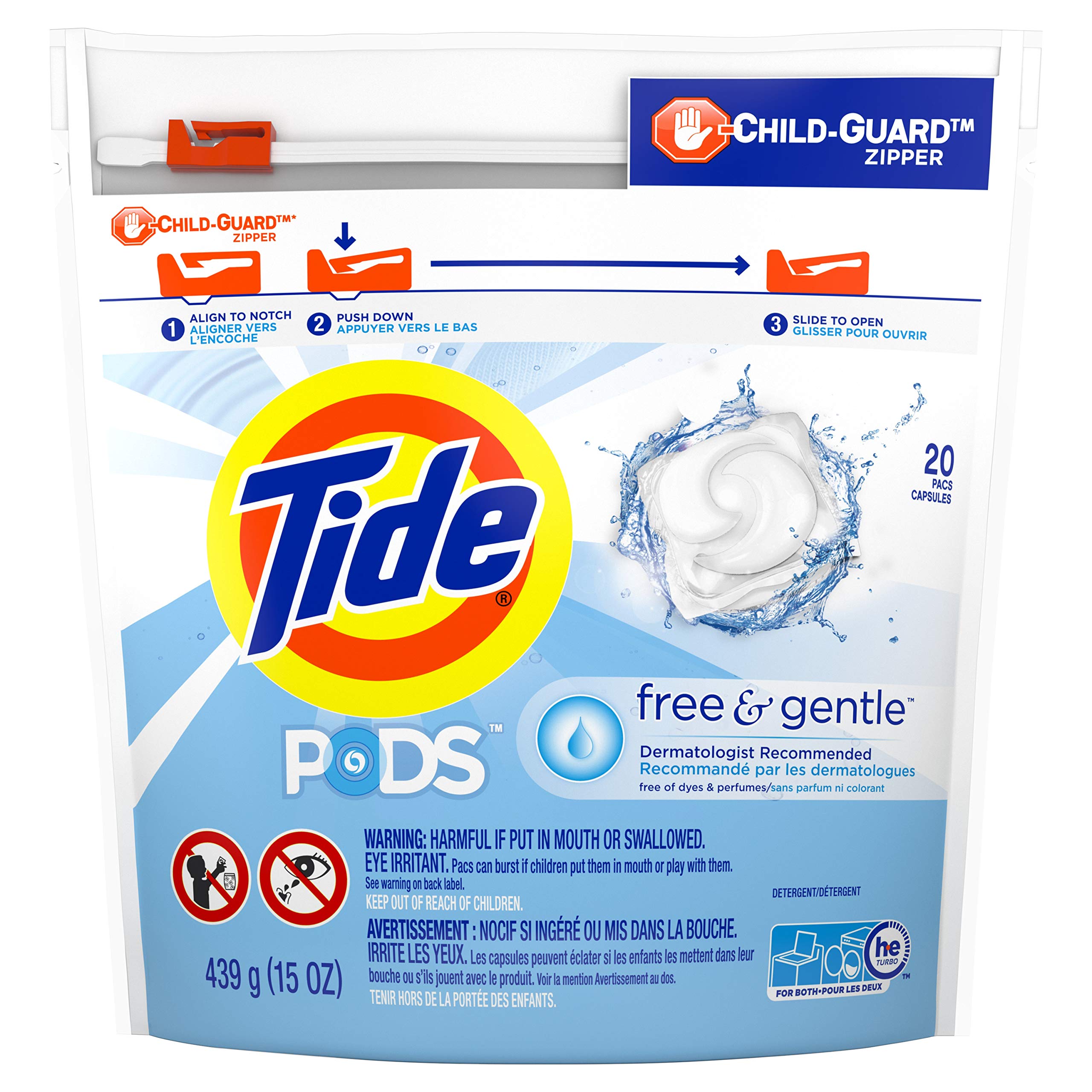 Buy now Tide PODS Free & Gentle Laundry Detergent Soap Pacs, 20 Count, Tide PODS Laundry Detergent at indiglob india