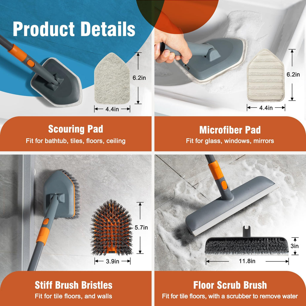 CLEANHOME Floor Scrub Brush Tile Tub Scrubber Brush