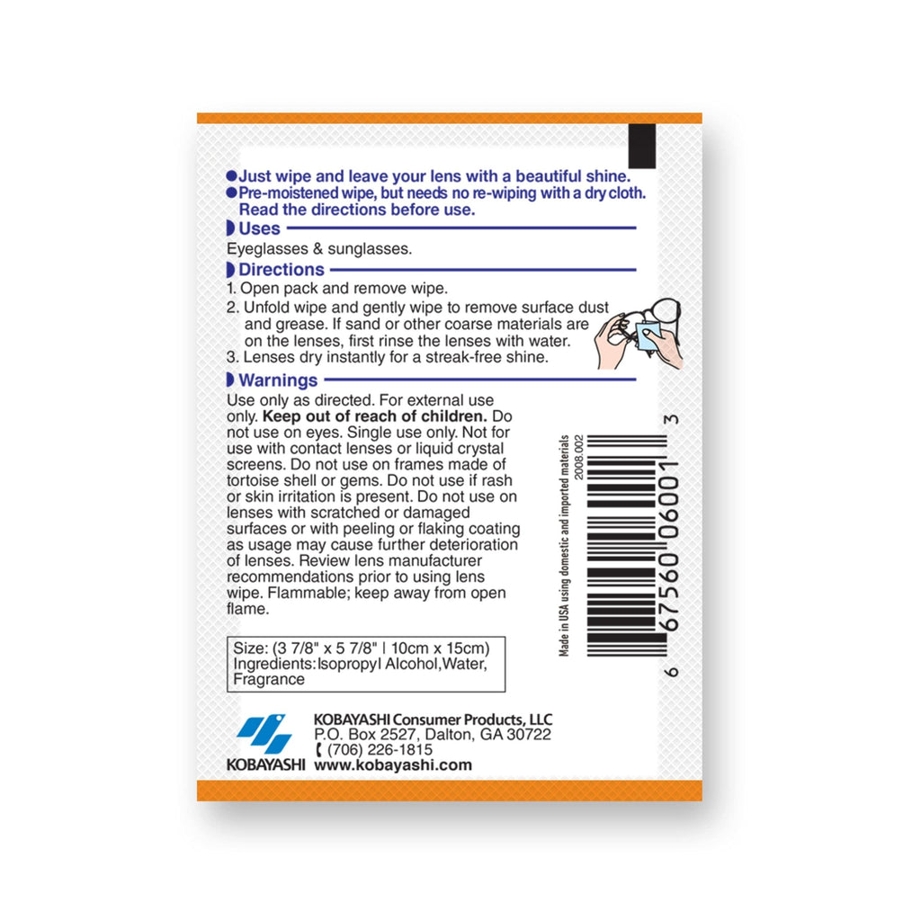 ClearWipe Microfiber Pre-Moistened Lens Wipes, Individual Packets, 40 Count