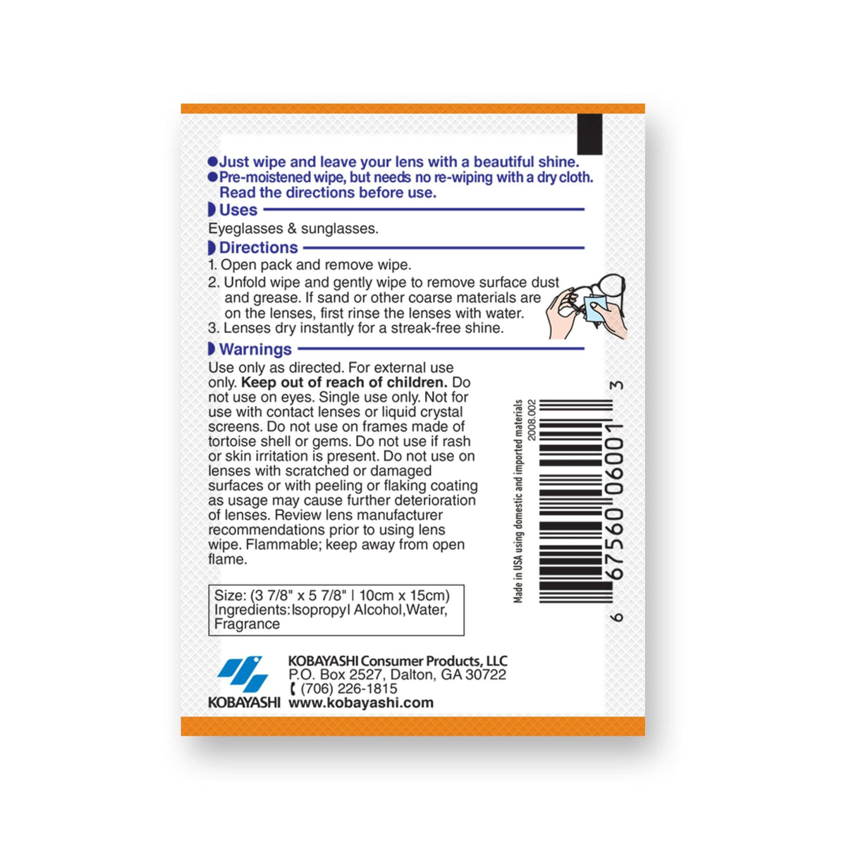 ClearWipe Microfiber Pre-Moistened Lens Wipes, Individual Packets, 40 Count