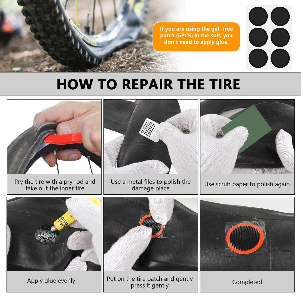 80pcs Bike Tire Repair Kit, Self-Adhesive Bike Tire Patch Kit