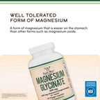 Magnesium Glycinate 400mg for Relaxation, Recovery + Mood, 90 Capsules | Highly Bioavailable Bisglycinate, Magnesium Supplement with 60mg Elemental Magnesium, Gentle on Stomach, Third-Party Tested