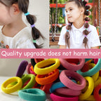 100 Pcs Baby Hair Ties, Cotton Ponytail Holders, No Damage Elastics | Cotton Toddler Hair Ties for Girls and Kids, Multicolor Small Soft No Damage Hair Elastics Ponytail Holders(10Colors)