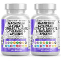 Clean Nutraceuticals Magnesium Glycinate Complex 1000mg with L-Theanine 200mg Apigenin 50mg Citrate Taurate Supplement (60 Count (Pack of 2))