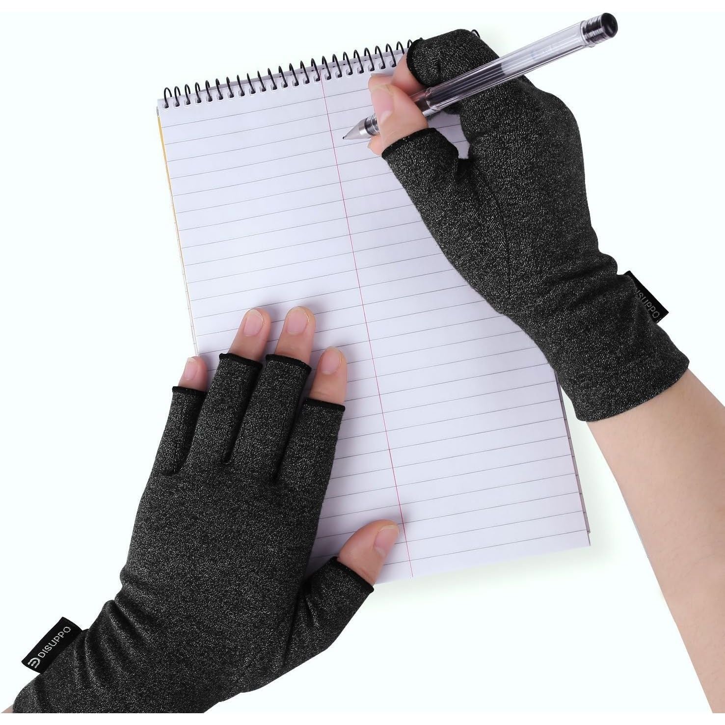 Buy now DISUPPO Arthritis Compression Gloves Relieve Pain from Rheumatoid, RSI,Carpal Tunnel, Hand Gloves Fingerless for Computer Typing and Dailywork, Support for Hands and Joints (L, Black) at indiglob india