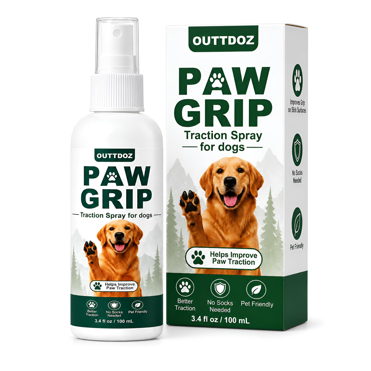Paw Grip Traction Spray for Dogs, Quick-Dry, 3.4 fl oz