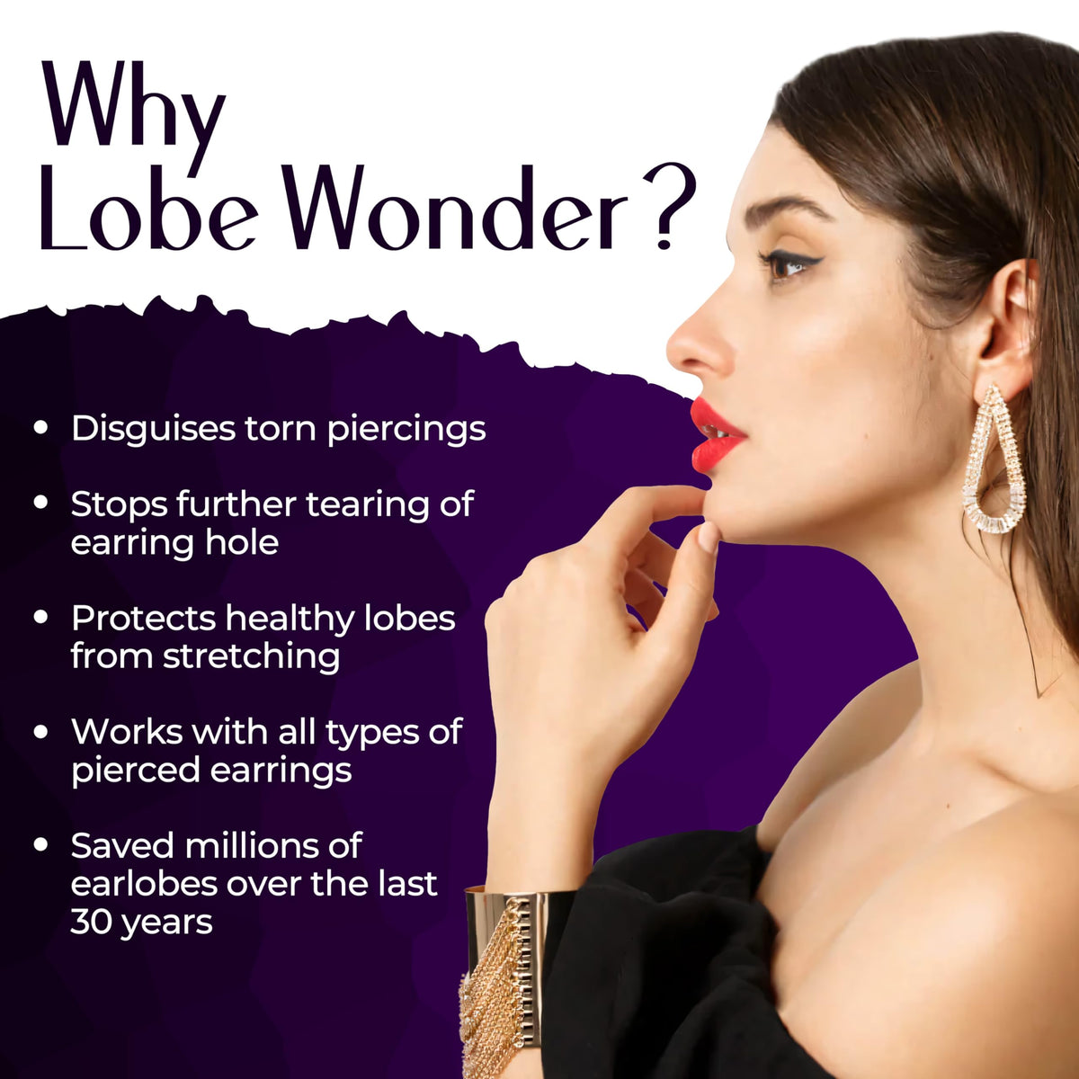Lobe Wonder The ORIGINAL Earring Support Patches – 60 Clear & Latex-Free
