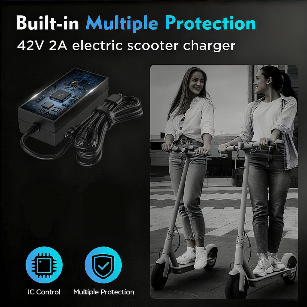EVAPLUS 42V 2A Electric Scooter Charger for 36V Lithium Battery, SGS Safe