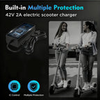 EVAPLUS 42V 2A Electric Scooter Charger for 36V Lithium Battery, SGS Safe