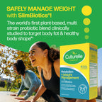 Culturelle Metabolism + Weight Management with SlimBiotics® Probiotic 30 Ct | 12 billion CFUs, Multi-Strain Probiotic Blend, Vitamins B6 & B12, Supports Gut Microbiome*, Once-Daily Capsules