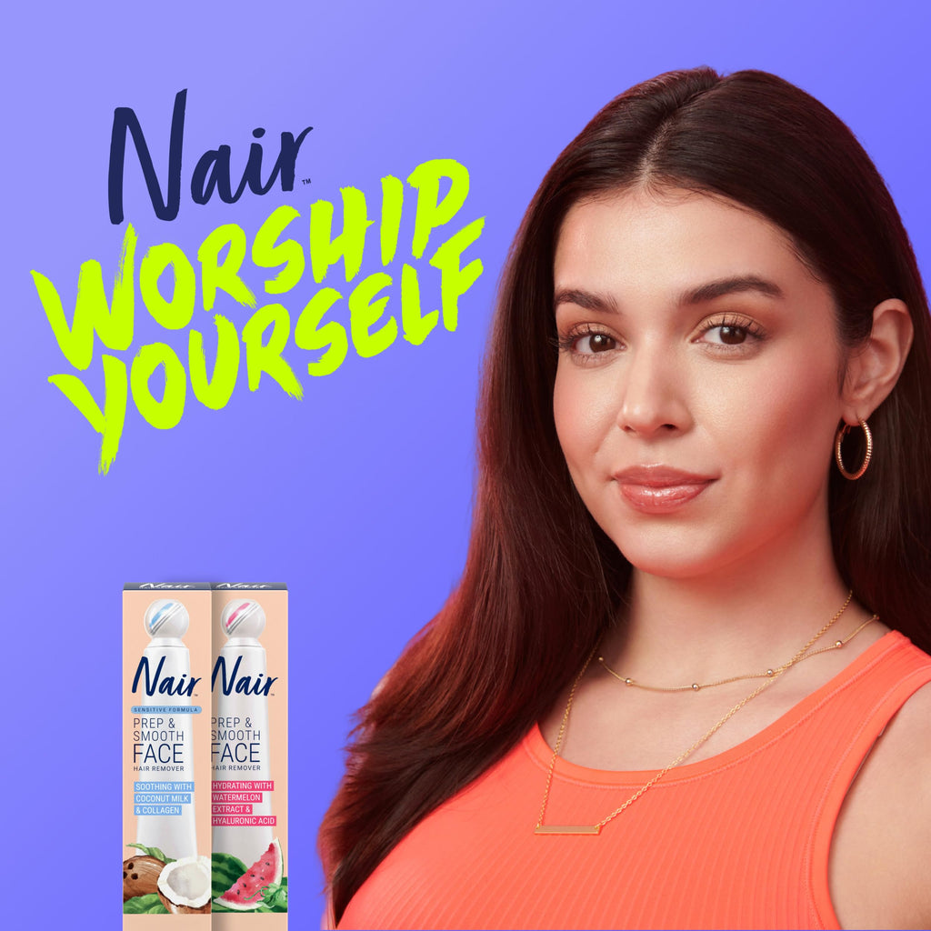 NAIR Exfoliating Facial Hair Removal Cream for Women - Smooth Skin Solution with Collagen for Sensitive Skincare