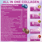 Nature's live Multi Collagen Peptides Gummies, Type I, II, III, V, X | Hydrolyzed Collagen Peptides Gummies, Supports Healthy Skin, Strong Nails & Thick Hair, Grape Blueberry Flavor, 2 Pack