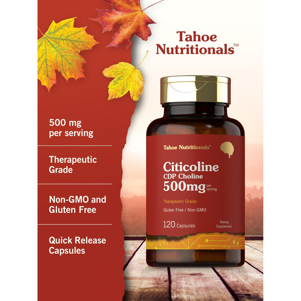 Tahoe Nutritionals Citicoline Supplement | 500mg | 120 Capsules