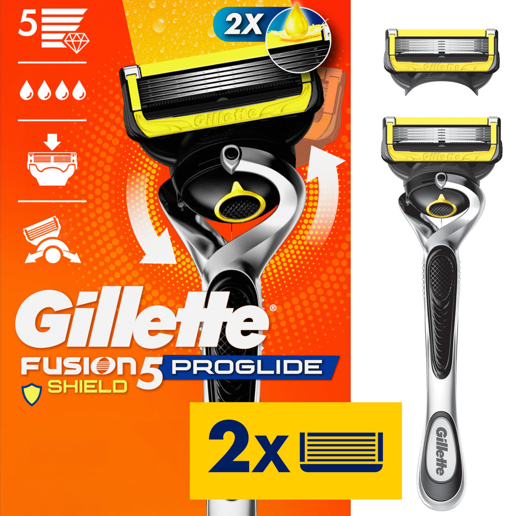 Buy now Gillette ProGlide Shield Razor for Men, Handle + 2 Blade Refills at indiglob india
