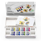 Buy now Winsor & Newton Cotman Watercolor Paint Set, Field Pocket Set, 12 Half Pan w/ Brush, Sponge, Bottle at indiglob india