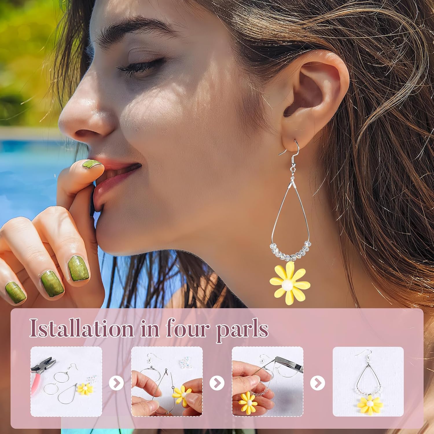 Buy now 400 Piece Sterling Silver Plated Earring Hooks, Hypoallergenic Earrings Making Kit with Beading Hoop Earring Finding Component Accessories, Earring Backs & Jump Rings for DIY Jewelry Craft at indiglob india