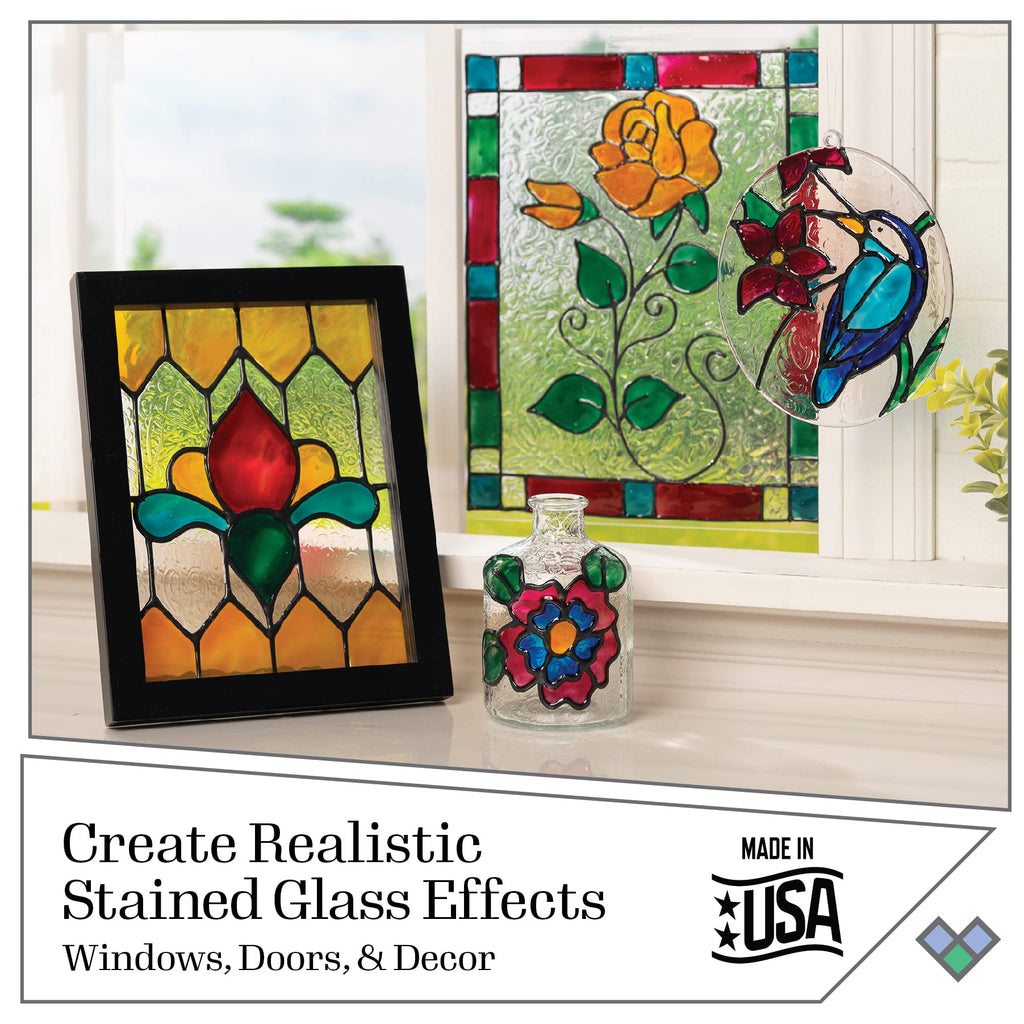 Gallery Glass PROMOGGJL22 Jewel Tones Stained Glass Painting Kit, 8 Piece Glass Paint Set for DIY Arts and Crafts, Perfect for Beginners and Artists